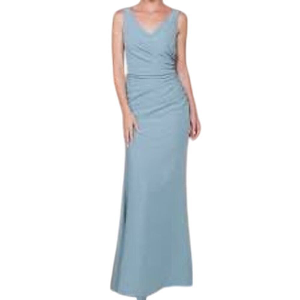 REVELRY French Blue Dawson Crepe Long Sleeveless Formal Bridesmaid Gown Dress‎ 0